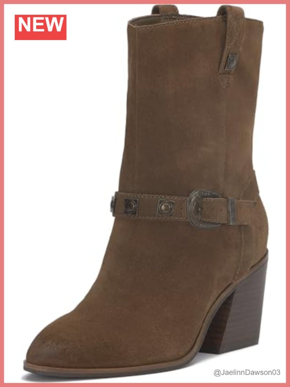 Suede Ankle Bootie with Stacked Heel and Bow